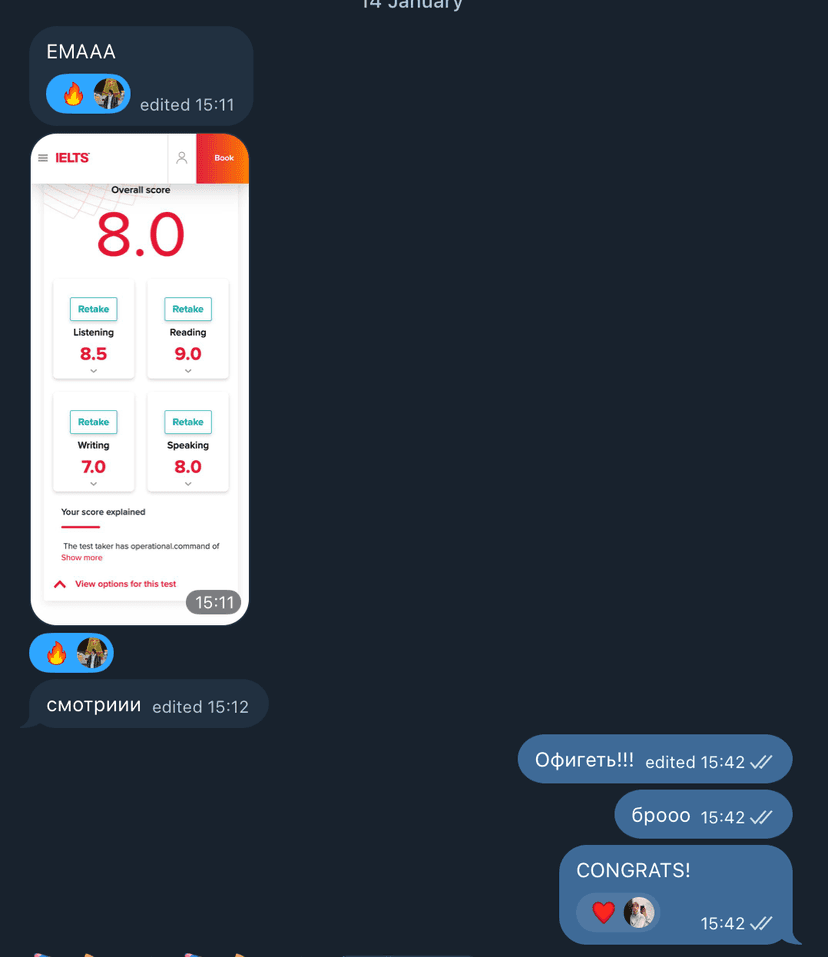Ruslan's IELTS score